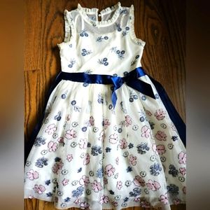 ZUNIE White Lace Flower Embroidery Party Dress